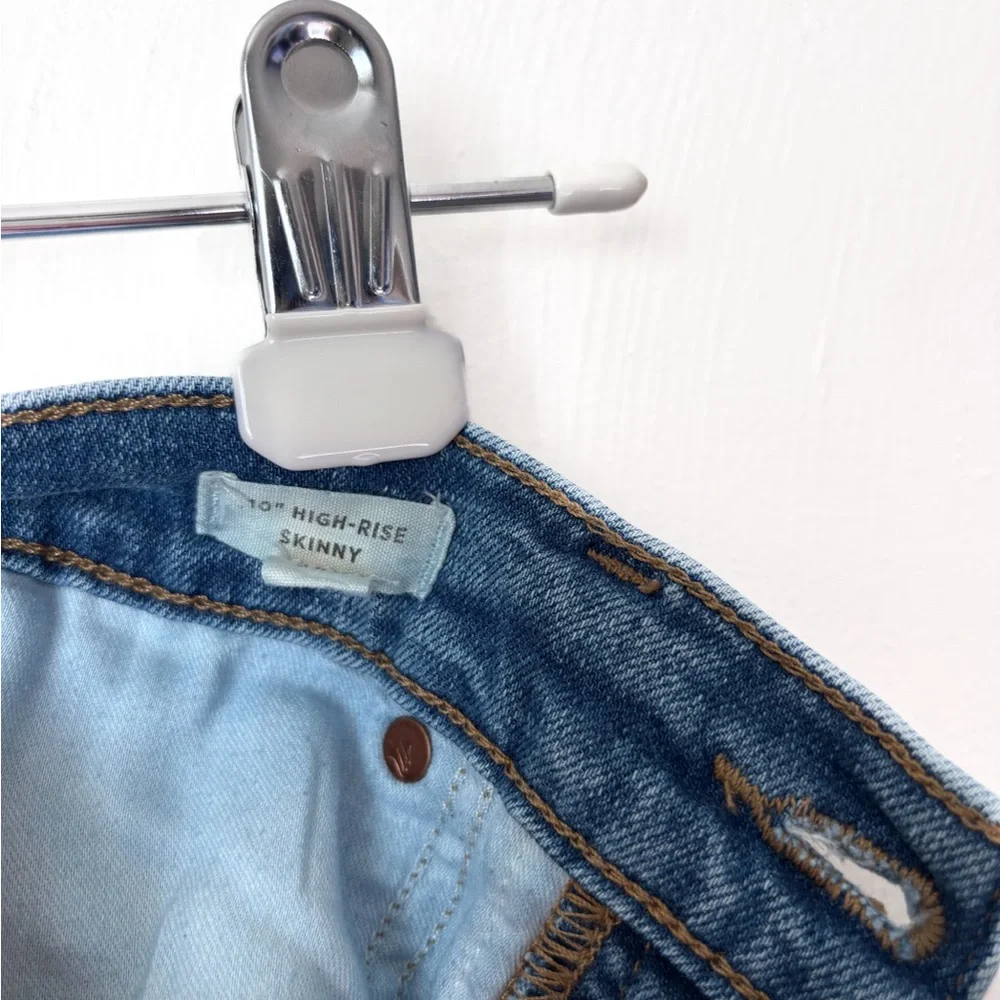Madewell Petite 10” High-Rise Skinny Jeans Button Front Tencel Denim Size 28P
